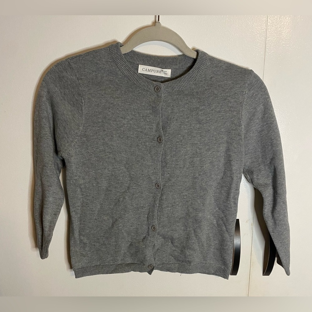 NWT Girls Grey Campure Cardigan Sweater Size 7Y